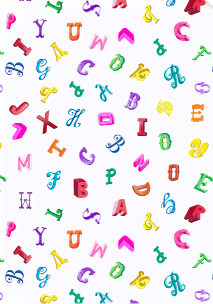 Jennie’s Alphabet JM3.1 Multi Letters on white by Jennie Maizels for Lewis and Irene fabrics Jennie's Alphabet JM3.1 Multi Letters on white by Jennie Maizels for Lewis and Irene fabrics