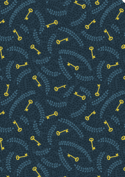Secret Winter Garden A657.3 Navy Blue Metallic Keys by Lewis & Irene fabrics Secret Winter Garden A657.3 Navy Blue Metallic Keys by Lewis & Irene fabrics