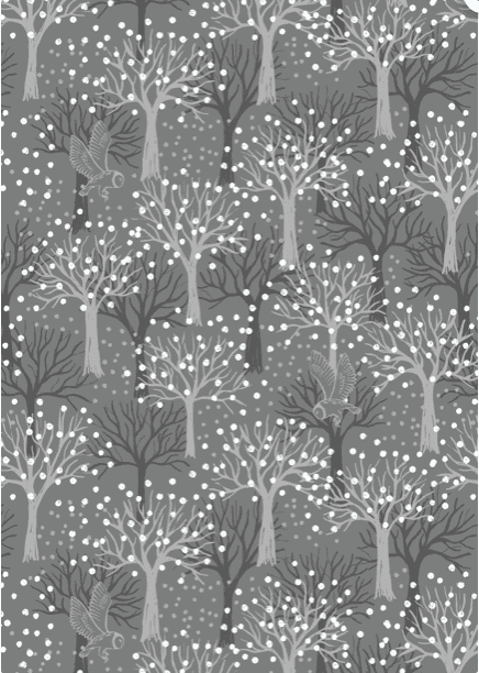 Secret Winter Garden A660.2 Charcoal Grey Tree Owls by Lewis & Irene fabrics Secret Winter Garden A660.2 Charcoal Grey Tree Owls by Lewis & Irene fabrics