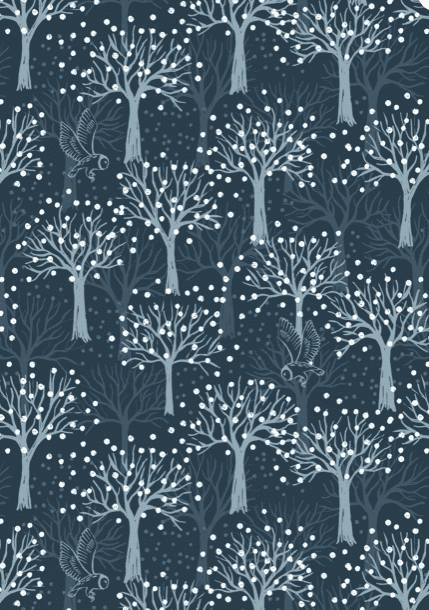 Secret Winter Garden A660.3 Navy Blue Tree Owls by Lewis & Irene fabrics Secret Winter Garden A660.3 Navy Blue Tree Owls by Lewis & Irene fabrics