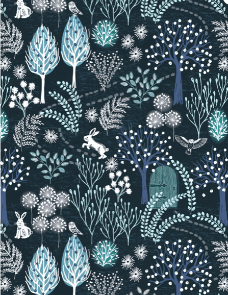 Secret Winter Garden MIDNIGHT 6 x FQ BUNDLE by Lewis & Irene fabrics Secret Winter Garden MIDNIGHT 6 x FQ BUNDLE by Lewis & Irene fabrics - Image 3