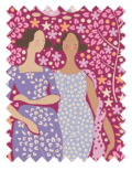 Hometown 100475 Friends Gathering Plum by Tilda fabrics Hometown 100475 Friends Gathering Plum by Tilda fabrics