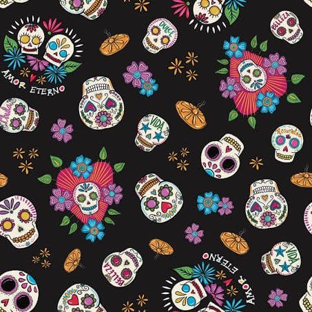 Amor Eternal Bundle 5 x FQ Sugar Skulls by Riley Blake fabrics Amor Eternal Bundle 5 x FQ Sugar Skulls by Riley Blake fabrics