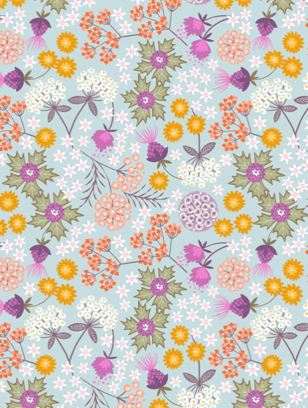 Puffin Bay A689.2 Sea Holly Floral light blue by Lewis & Irene fabrics Puffin Bay A689.2 Sea Holly Floral light blue by Lewis & Irene fabrics - Image 2