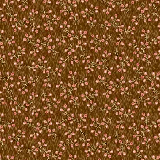 Primrose 525NE Blueberry Bush Cocoa Brown & Pink by Edyta Sitar for Laundry Basket Quilts Primrose 525NE Blueberry Bush Cocoa Brown & Pink by Edyta Sitar for Laundry Basket Quilts