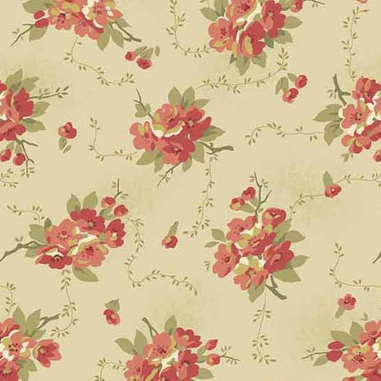 Primrose 530E Dahlia Vintage cream & pink by Edyta Sitar for Laundry Basket Quilts Primrose 530E Dahlia Vintage cream & pink by Edyta Sitar for Laundry Basket Quilts