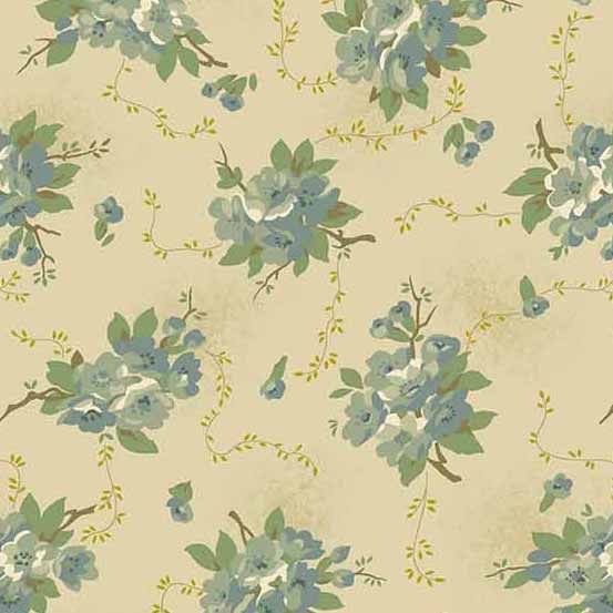 Primrose 530 Dahlia Aegean Blue & cream by Edyta Sitar for Laundry Basket Quilts Primrose 530 Dahlia Aegean Blue & cream by Edyta Sitar for Laundry Basket Quilts