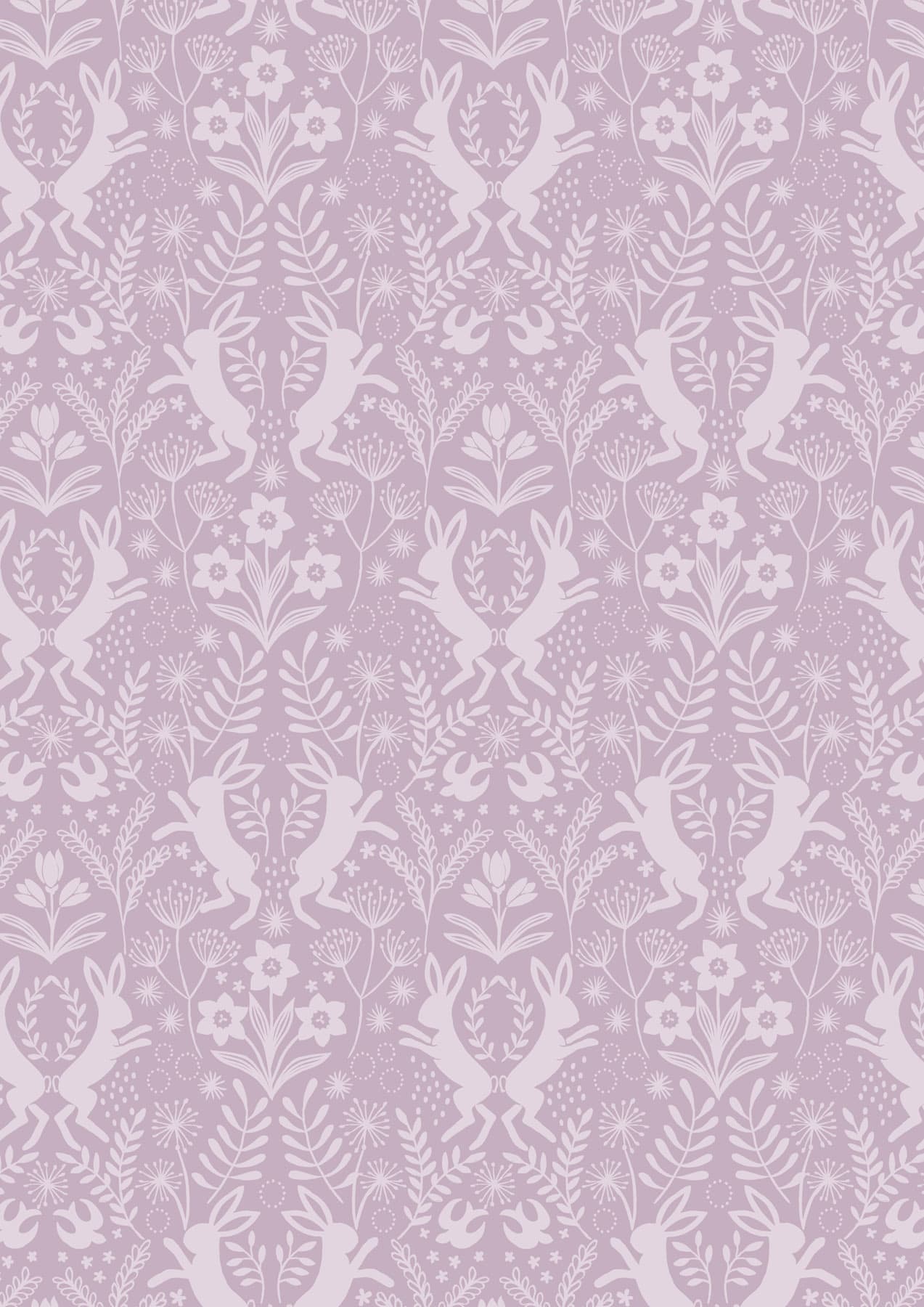 Spring Hare A728.2 Hares on Lilac by Lewis & Irene fabrics Spring Hare A728.2 Hares on Lilac by Lewis & Irene fabrics