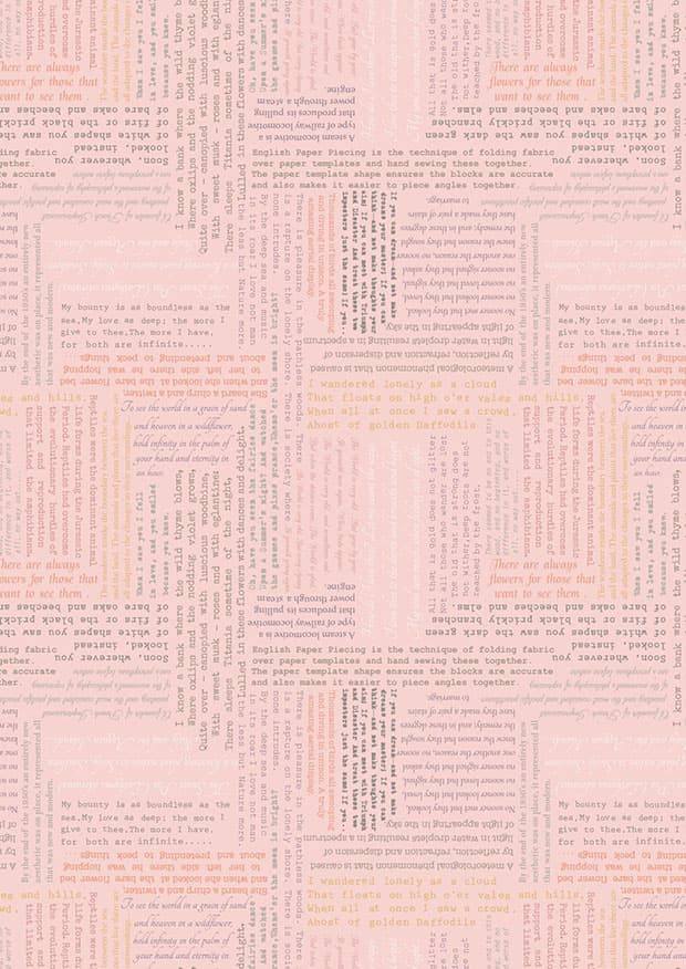Bookworm A551.2 Text on pink fabric by Lewis & Irene Bookworm A551.2 Text on pink fabric by Lewis & Irene