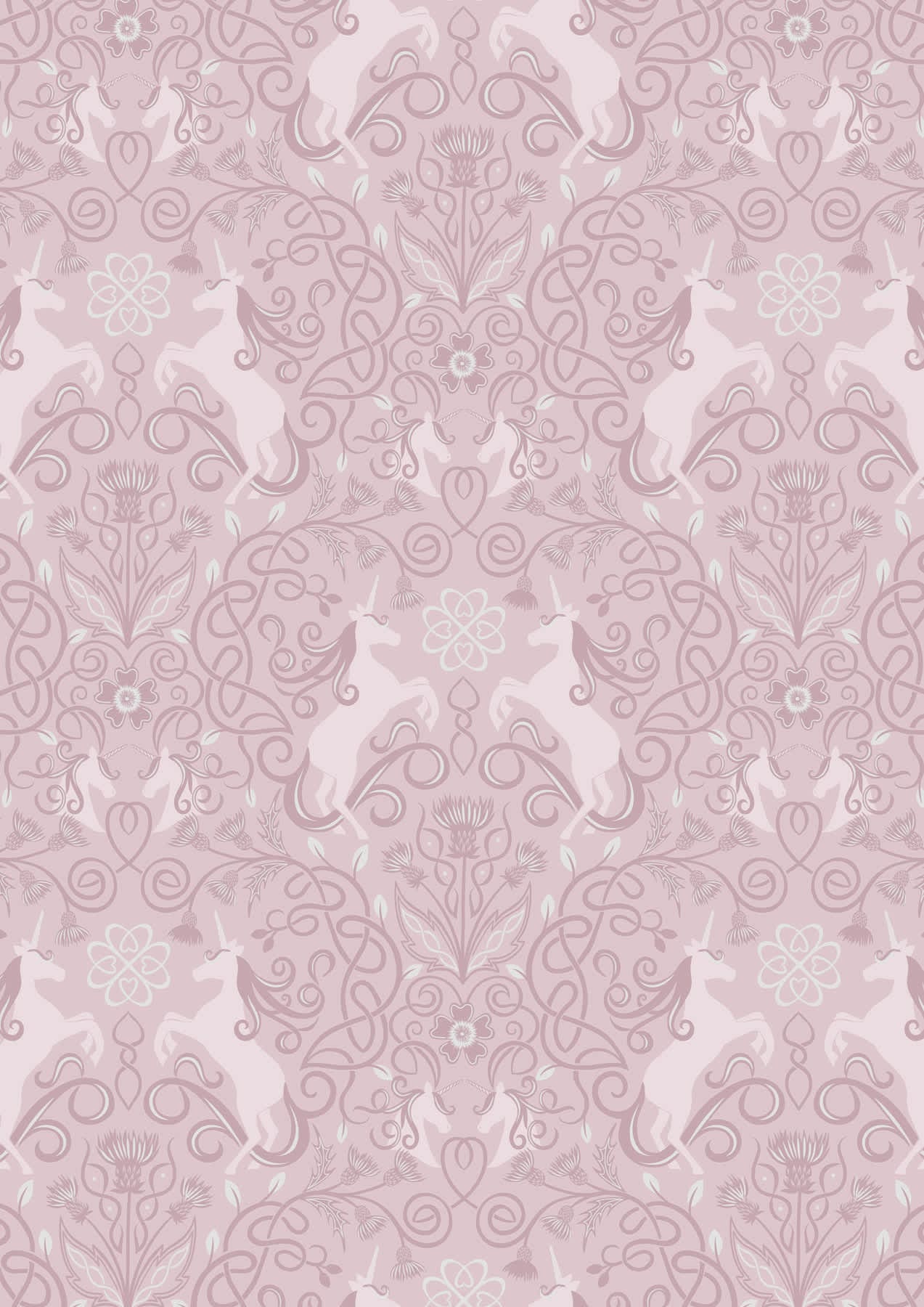 Celtic Faeries A733.3 Unicorns on soft lilac heather, silver metallic by Lewis & Irene fabrics Celtic Faeries A733.3 Unicorns on soft lilac heather, silver metallic by Lewis & Irene fabrics