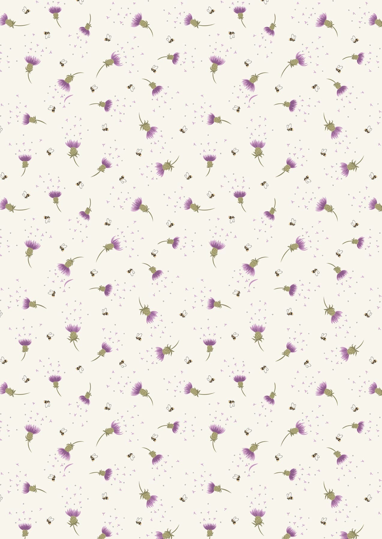 Celtic Faeries A734.1 Heather & Bee on cream with silver metallic by Lewis & Irene fabrics Celtic Faeries A734.1 Heather & Bee on cream with silver metallic by Lewis & Irene fabrics