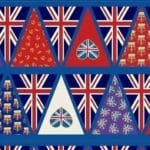 Coronation Day A765 Bunting in 60cm panel with Gold Metallic Fabric Lewis and Irene