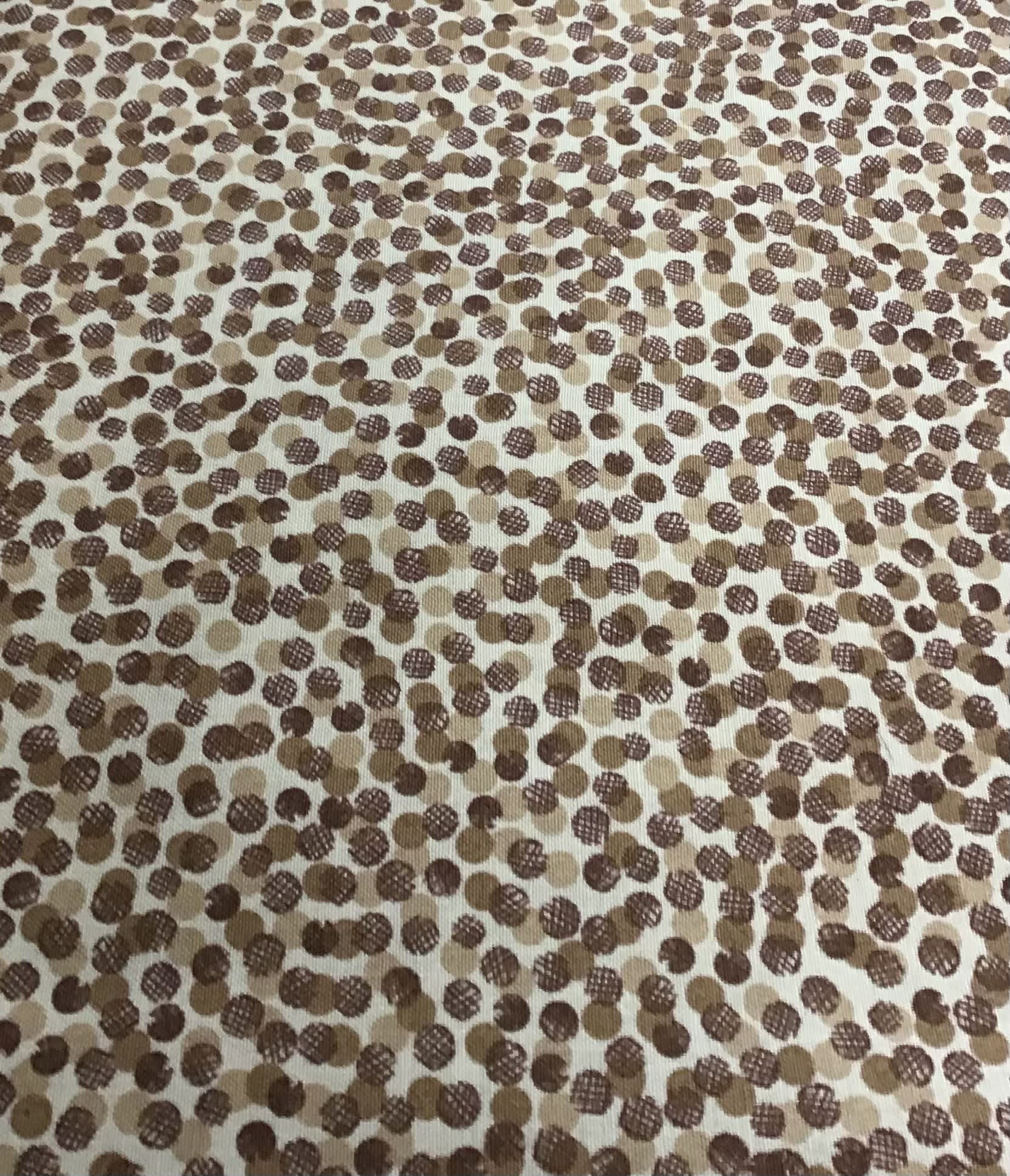 The Orchard A496.1 Brown abstract spot fabric by Lewis & Irene The Orchard A496.1 Brown abstract spot fabric by Lewis & Irene