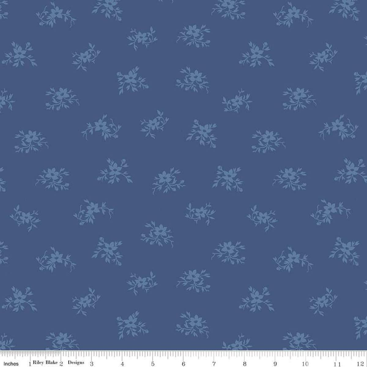 Perennial WB655DENIM Ditsy sprig 108″ Dusky Blue extra wide fabric by Riley Blake Perennial WB655DENIM Ditsy sprig 108" Dusky Blue extra wide fabric by Riley Blake