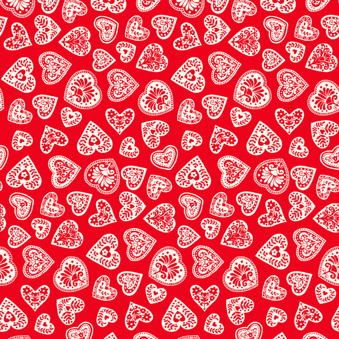 2579R Scandi Hearts Red by Makower 2579R Scandi Hearts Red by Makower