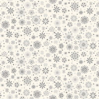 2576S Scandi Snowflakes Grey Fabric by Makower 2576S Scandi Snowflakes Grey Fabric by Makower