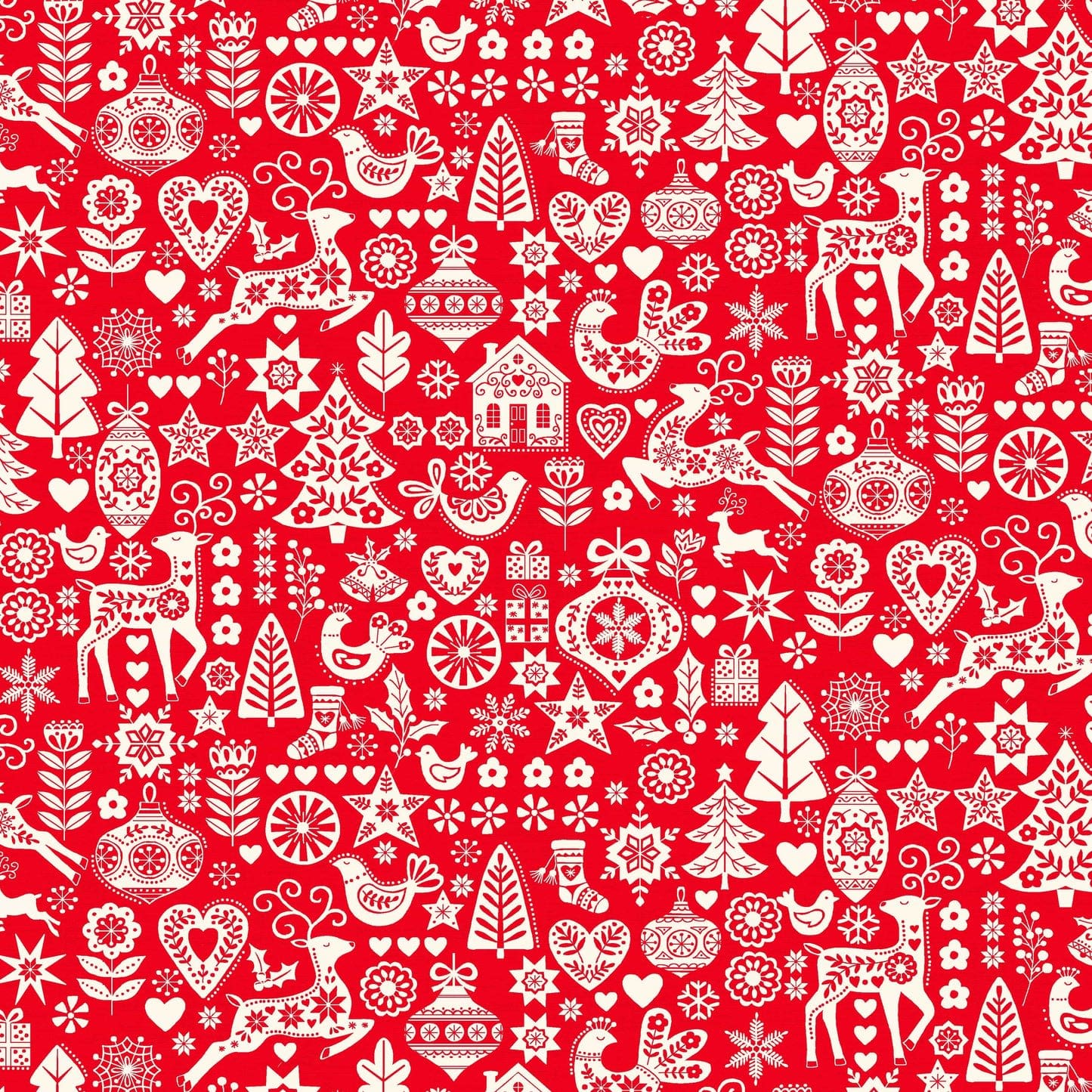 2575R Scandi Icons Red by Makower 2575R Scandi Icons Red by Makower