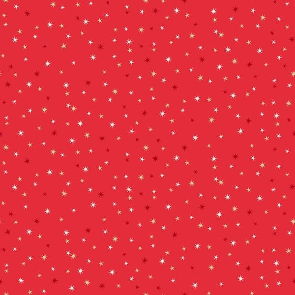 2456R5 Scandi Stars Cream on Red Christmas Fabric by Makover 2456R5 Scandi Stars Cream on Red Christmas Fabric by Makover