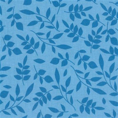 Quilt Backs, 79070 Blue Leaves, 108 Inches Wide Quilt Backs, 79070 Blue Leaves, 108 Inches Wide