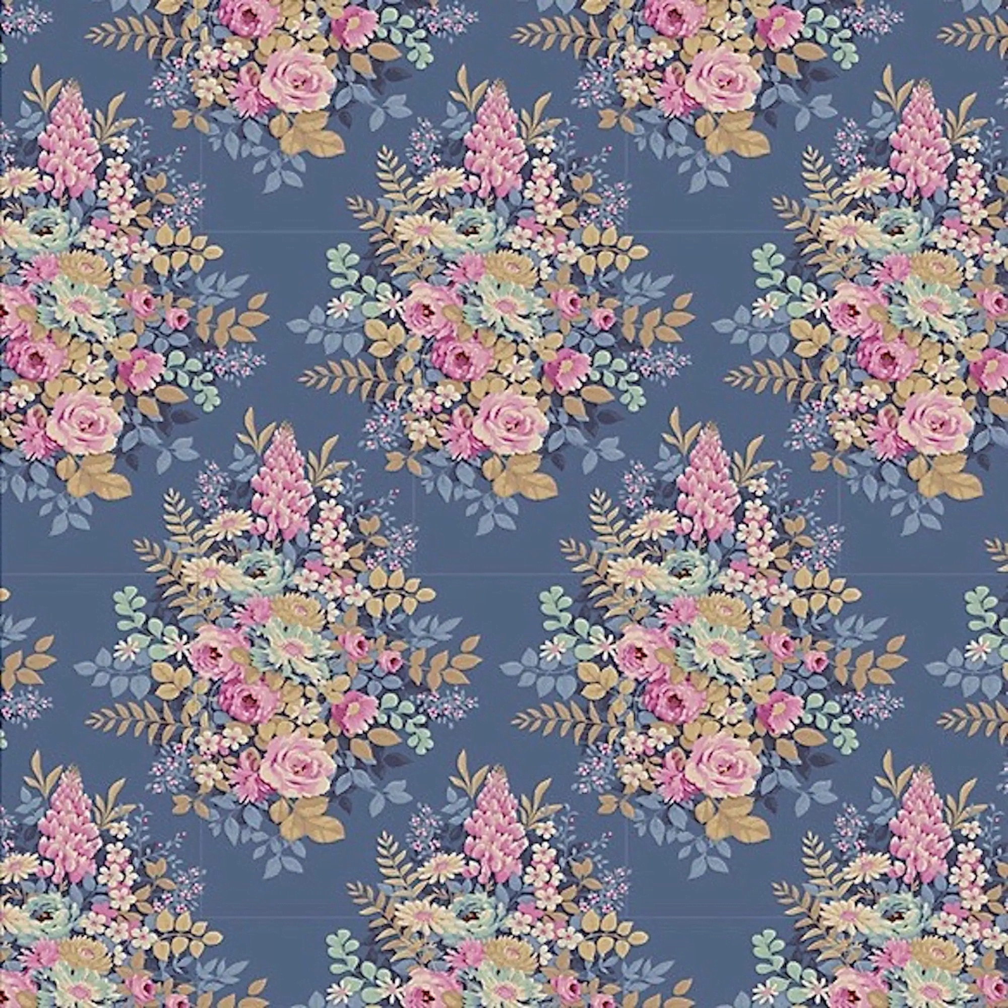 Chic Escape 100449 Whimsyflower Blue by Tilda fabrics Chic Escape 100449 Whimsyflower Blue by Tilda fabrics