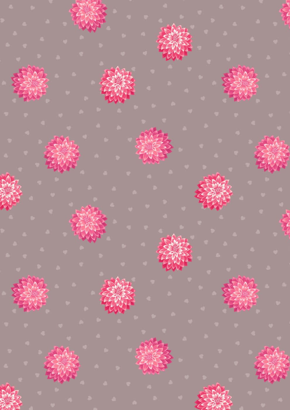 Love Blooms A524 C#3 Pink flowers and tiny hearts on beige background Lewis and Irene Love Blooms A524 C#3 Pink flowers and tiny hearts on beige background Lewis and Irene