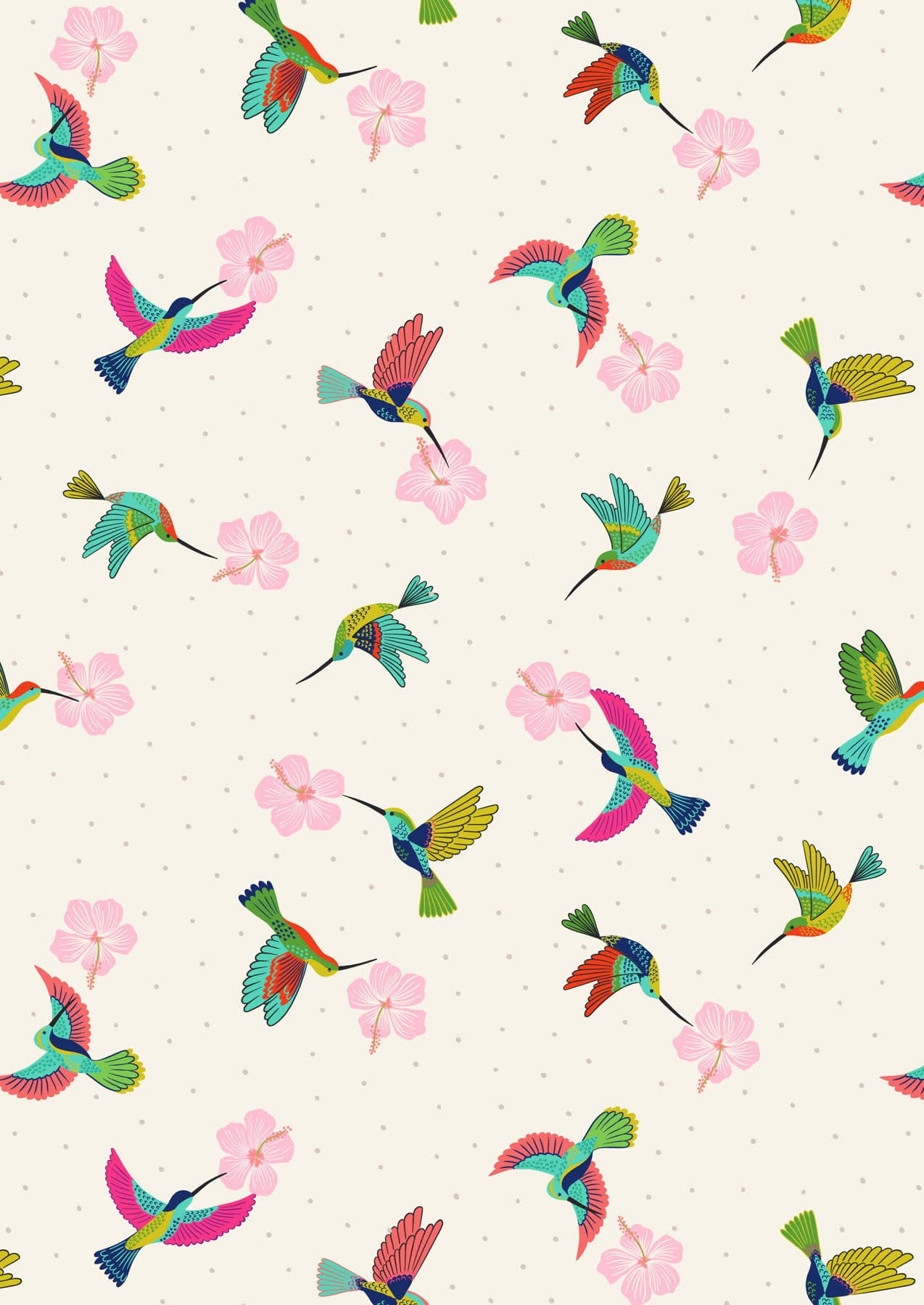 Hibiscus Hummingbird A597.1 Scattered hummingbirds on cream fabric by Lewis and Irene Hibiscus Hummingbird A597.1 Scattered hummingbirds on cream fabric by Lewis and Irene