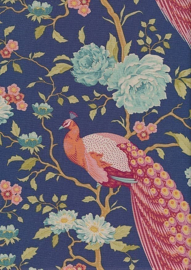 Chic Escape 100448 Peacock Tree Navy Blue by Tilda fabrics Chic Escape 100448 Peacock Tree Navy Blue by Tilda fabrics
