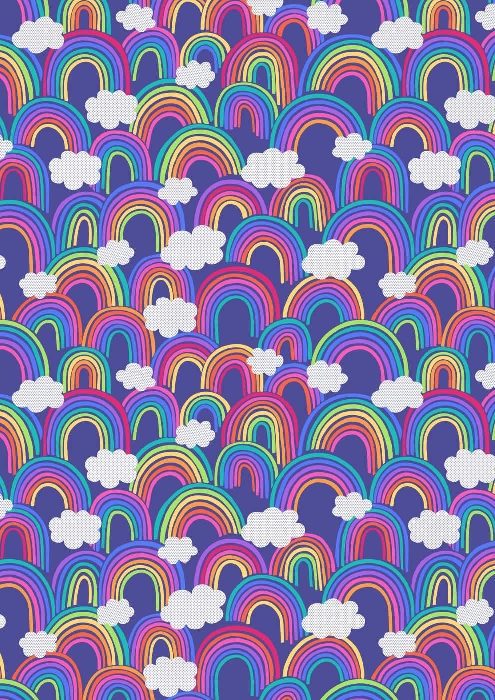 Over The Rainbow A441..3 All Over Rainbow on Blue by Lewis and Irene over the rainbow