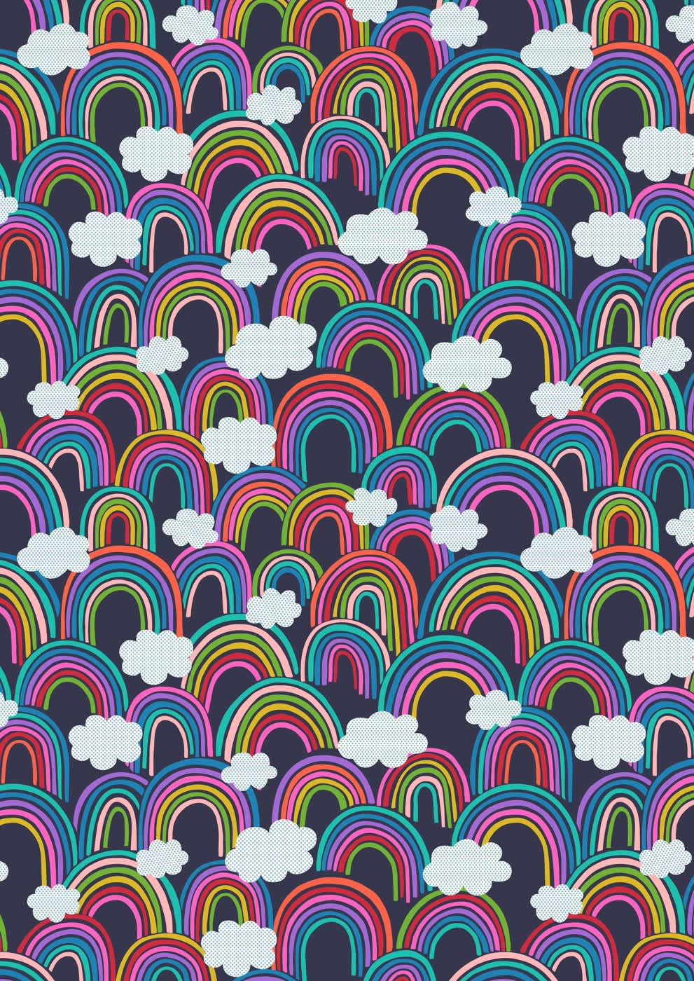 Over The Rainbow A441.5 All Over Rainbow on Nearly Black by Lewis and Irene Over The Rainbow A441.5 All Over Rainbow on Nearly Black by Lewis and Irene