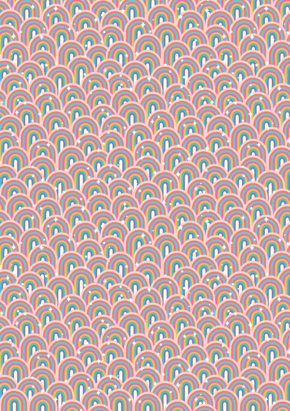 Over The Rainbow A578.1 Little Rainbows Pastel Pink by Lewis and Irene Over The Rainbow A578.1 Little Rainbows Pastel Pink by Lewis and Irene
