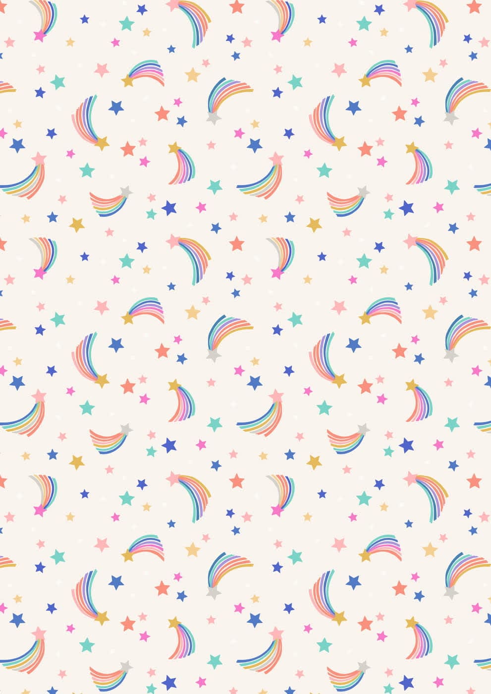 Over The Rainbow A580.1 Shooting Rainbow Stars on Cream by Lewis and Irene Over The Rainbow A580.1 Shooting Rainbow Stars on Cream by Lewis and Irene