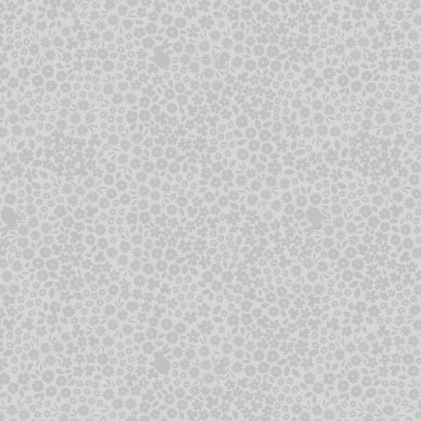 Tiny Tonals TT5.3 Grey on grey bunny and flowers fabric by Lewis & Irene Tiny Tonals TT5.3 Grey on grey bunny and flowers fabric by Lewis & Irene
