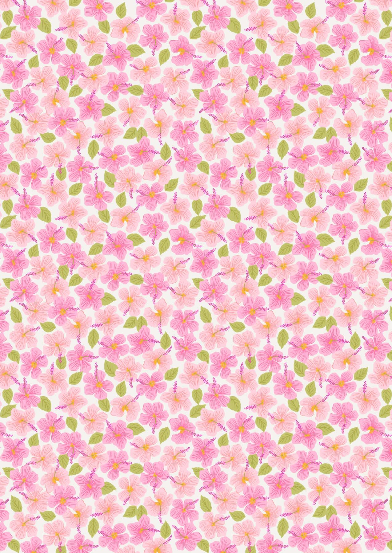 Hibiscus Hummingbird A596.1 Hibiscus on cream fabric by Lewis and Irene Hibiscus Hummingbird A596.1 Hibiscus on cream fabric by Lewis and Irene