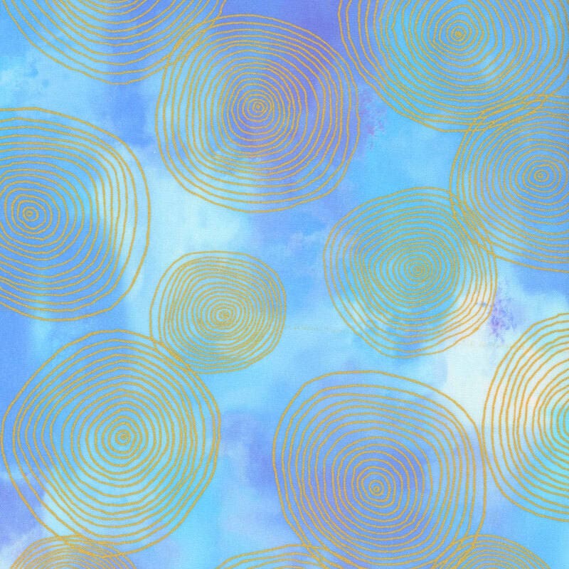 Chromaticity 22136-63 Sky Fabric with Gold by Robert Kaufman Chromaticity 22136-63 Sky Fabric with Gold by Robert Kaufman
