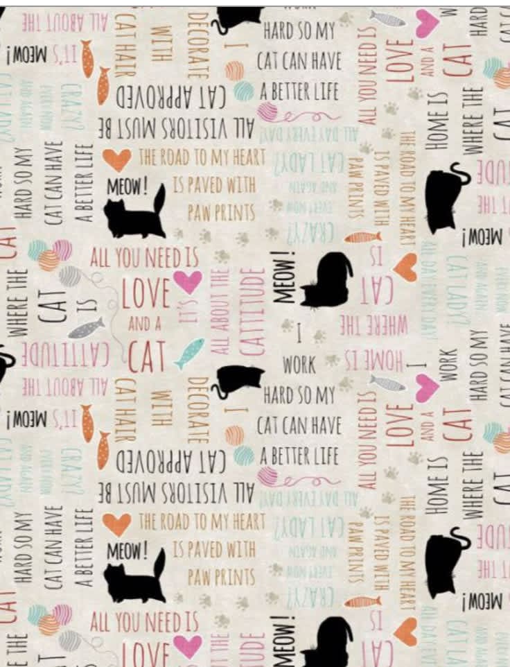 Purrfect Partners W-68562-198 Word Toss cream by Wilmington Prints Purrfect Partners W-68562-198 Word Toss cream by Wilmington Prints