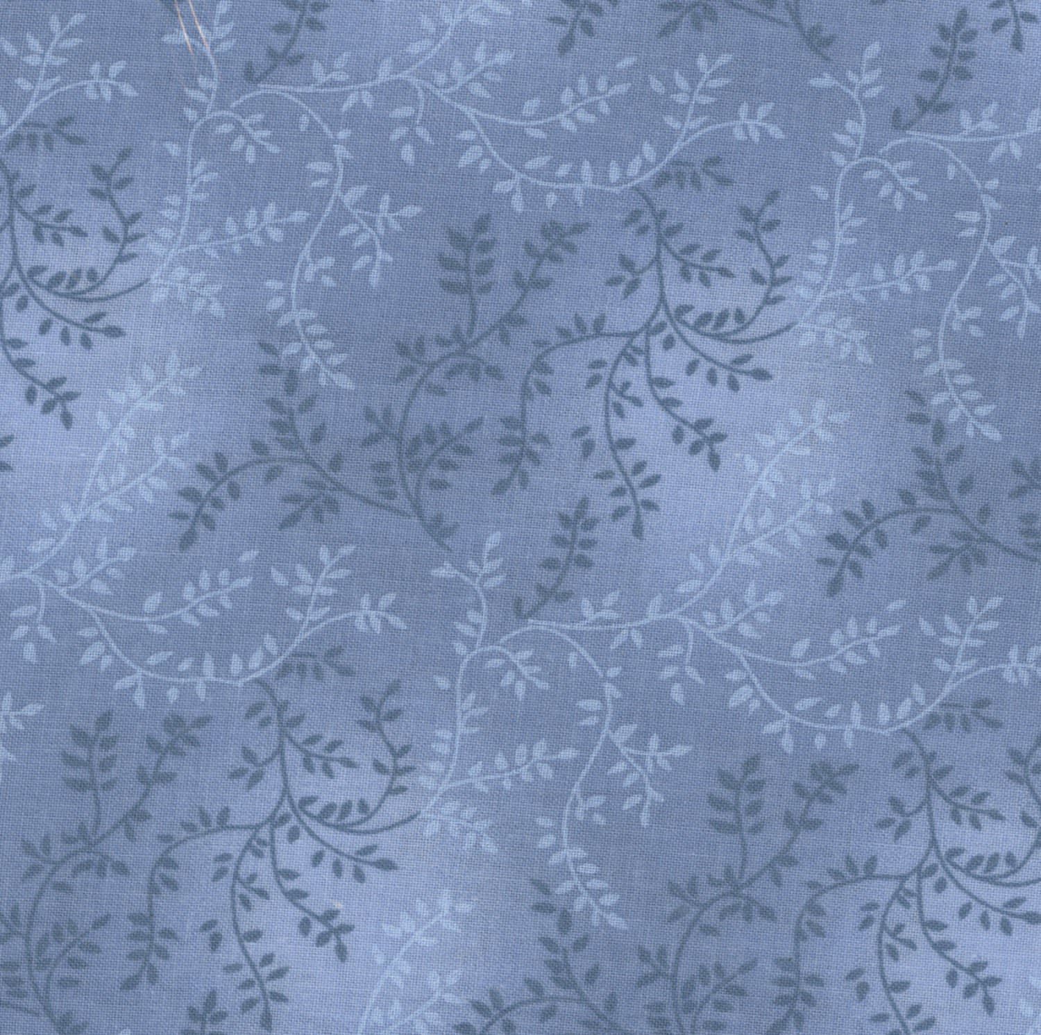Tonal Vineyard 47603202 108” wide blue background with darker blue and pale blue sprigs of leaves backing fabric Tonal Vineyard 47603202 108” wide blue background with darker blue and pale blue sprigs of leaves backing fabric