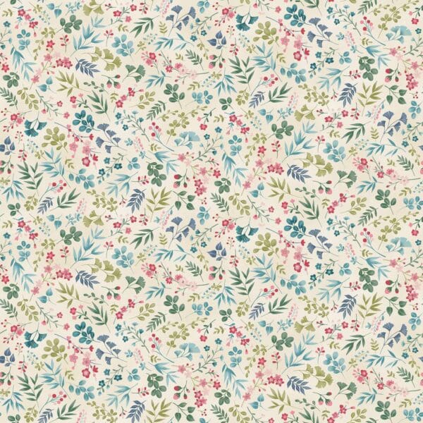 Kasumi 044Q Cherry Blossom Cream fabric by Makower Kasumi 044Q Cherry Blossom Cream fabric by Makower