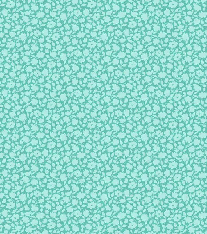 Silhouette Mono Floral 2/003T turquoise by Makower blue on blue flower Silhouette Mono Floral 2/003T turquoise by Makower blue on blue flower