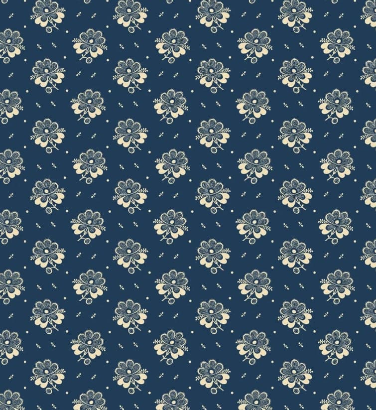 I.Cheddar PicFloral 2/1143B indigo by Makower I.Cheddar PicFloral 2/1143B indigo by Makower