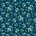 Cozy House 1252B Apple Blossom Midnight fabric by Makower