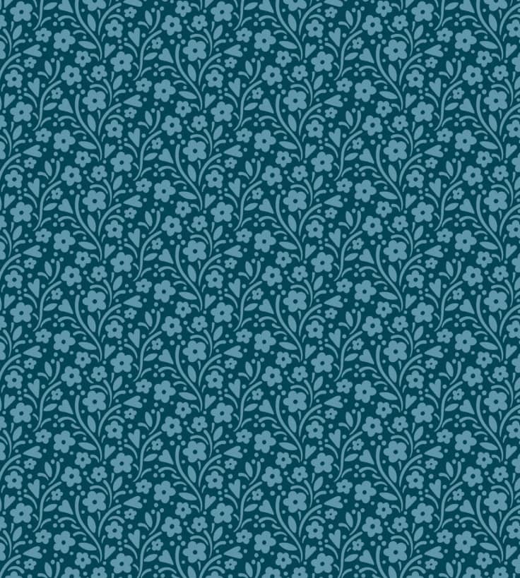 Cozy House 1254B Maries Garden Midnight fabric by Makower Cozy House 1254B Maries Garden Midnight fabric by Makower