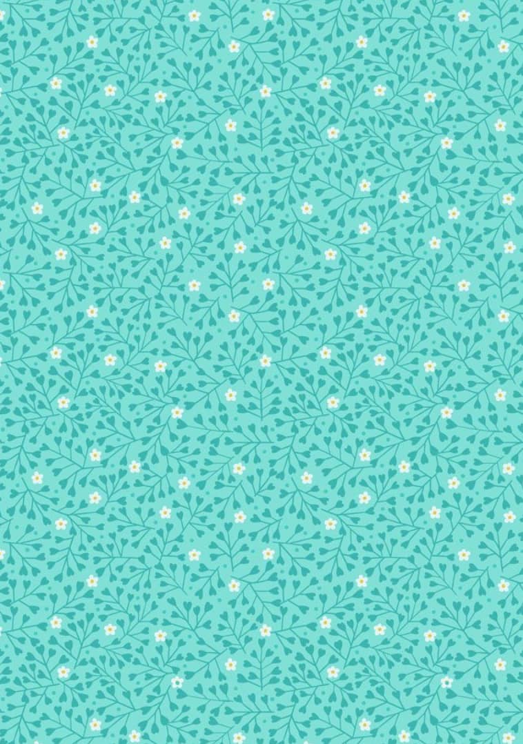 Spring Treats A589.C3 Tiny hearts and flowers teal by Lewis and Irene Spring Treats A589.C3 Tiny hearts and flowers teal by Lewis and Irene