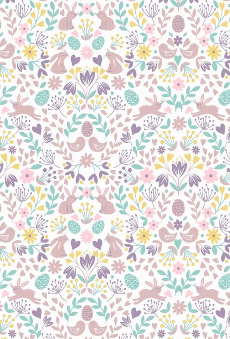 Spring Treats A591.C1 Mirrored bunnies and chicks on white by Lewis and Irene Spring Treats A591.C1 Mirrored bunnies and chicks on white by Lewis and Irene