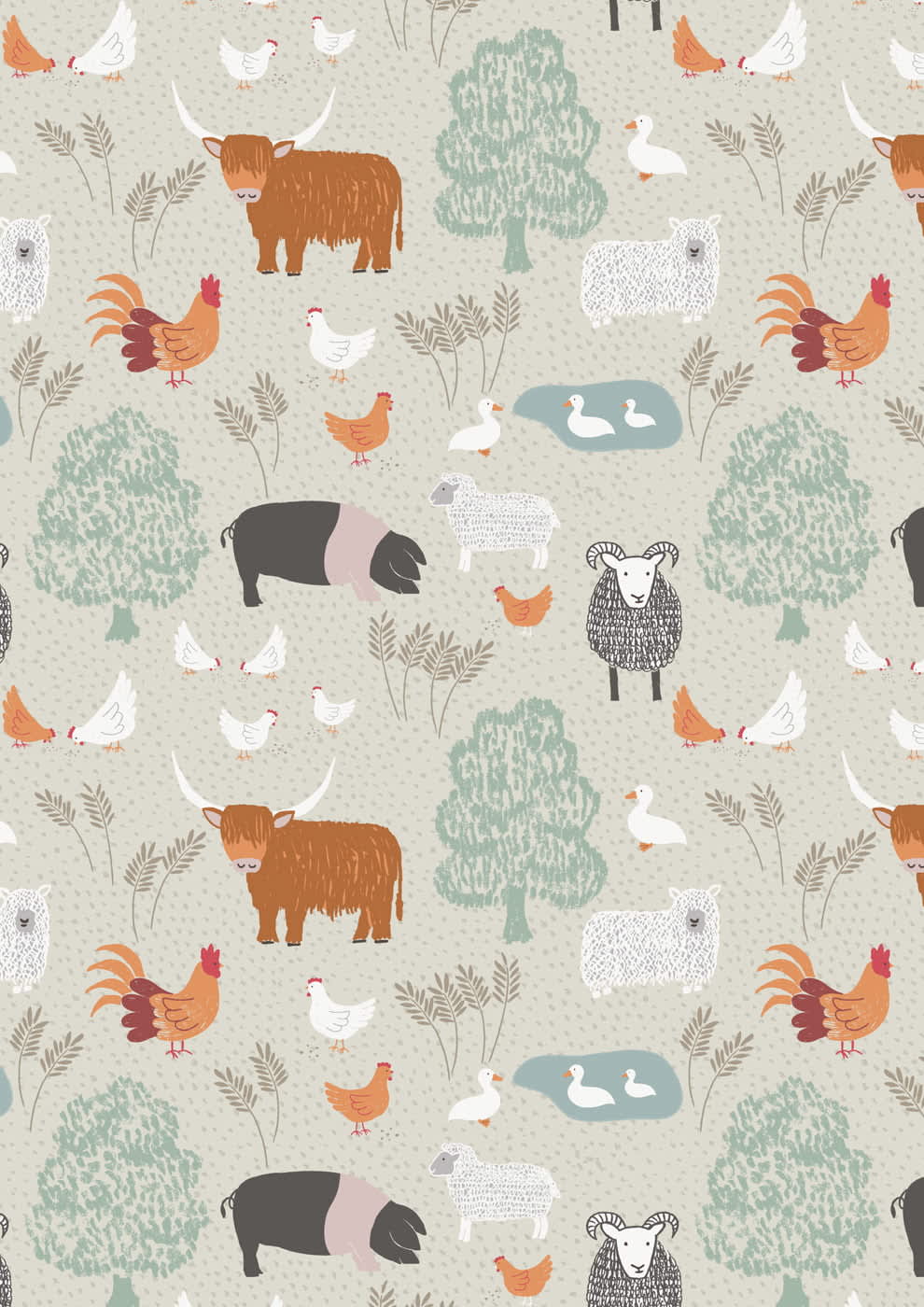 Country Life Reloved A92.2 Farm animals on cream by Lewis and Irene Country Life Reloved A92.2 Farm animals on cream by Lewis and Irene