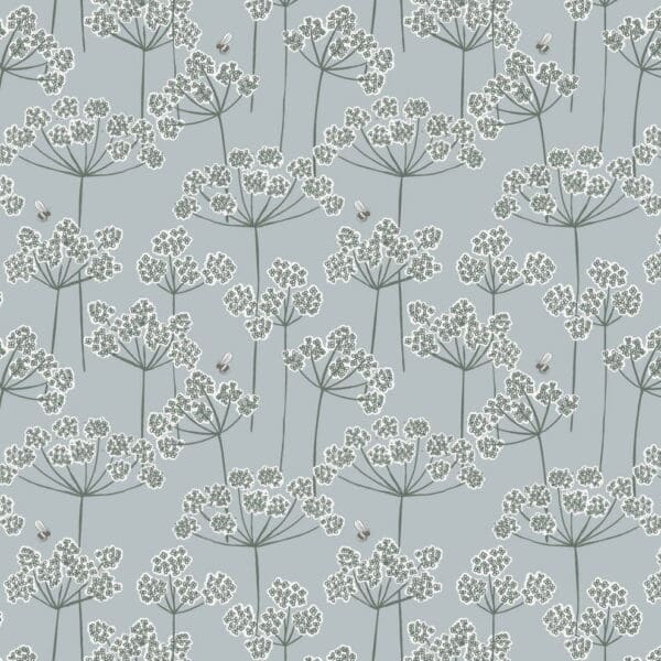 Country Life Reloved A95.1 Cow Parsley and Bees on grey by Lewis and Irene Country Life Reloved A95.1 Cow Parsley and Bees on grey by Lewis and Irene