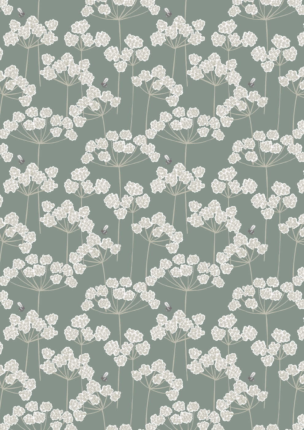 Country Life Reloved A95.2 Cow Parsley and Bees on green by Lewis and Irene Country Life Reloved A95.2 Cow Parsley and Bees on green by Lewis and Irene