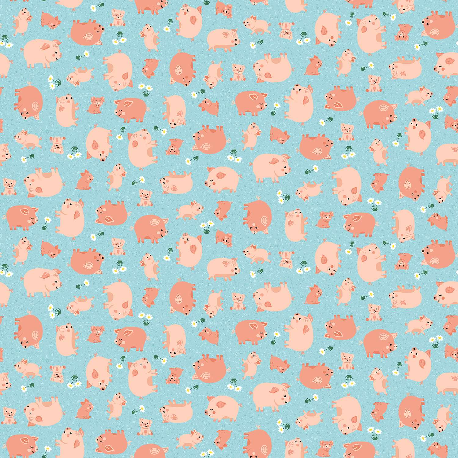 Fun on the Farm Pigs 69B blue by Makower Fun on the Farm Pigs 69B blue by Makower