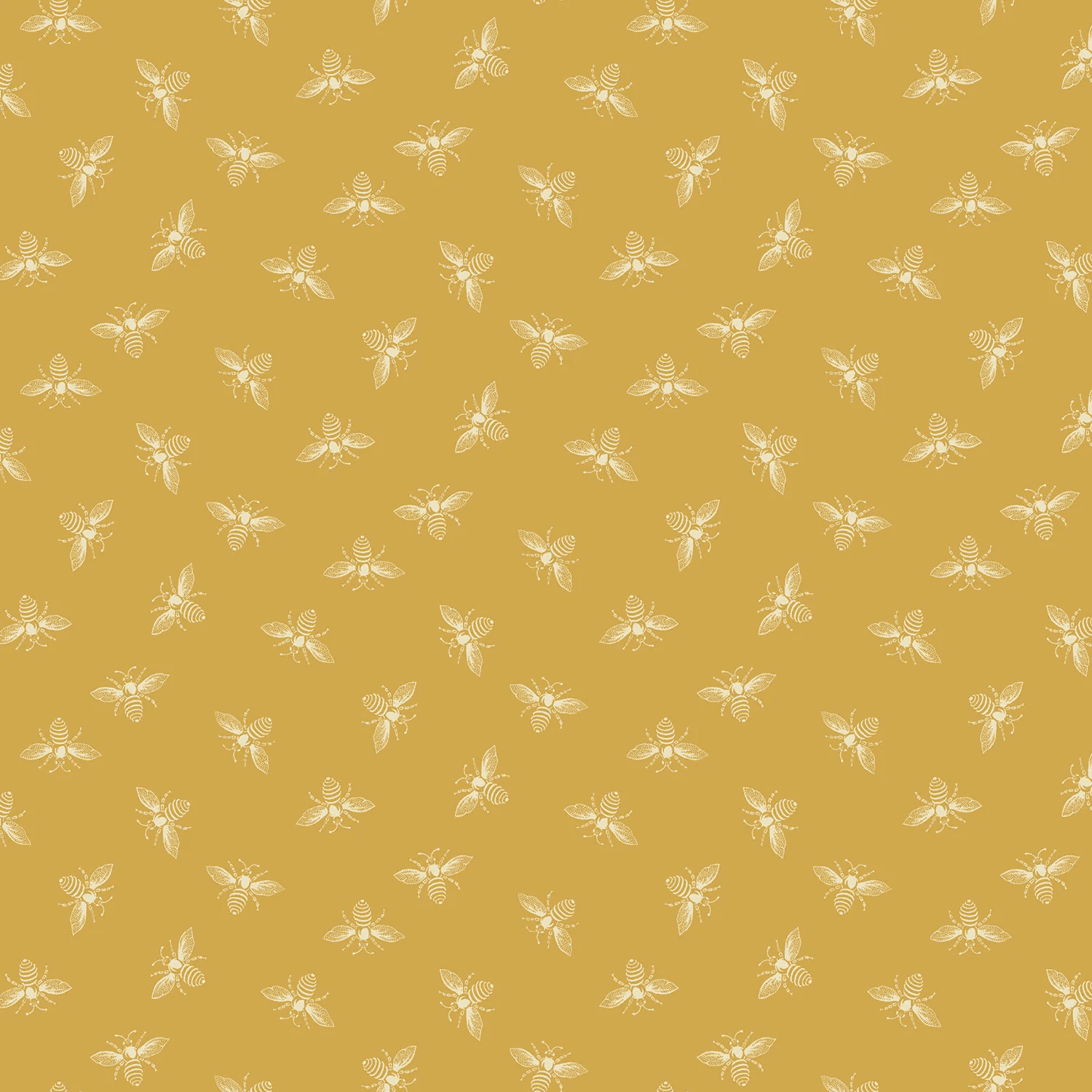 Petite Bee 2/1316Y Butterscotch by Makower mustard yellow with white bee Petite Bee 2/1316Y Butterscotch by Makower mustard yellow with white bee
