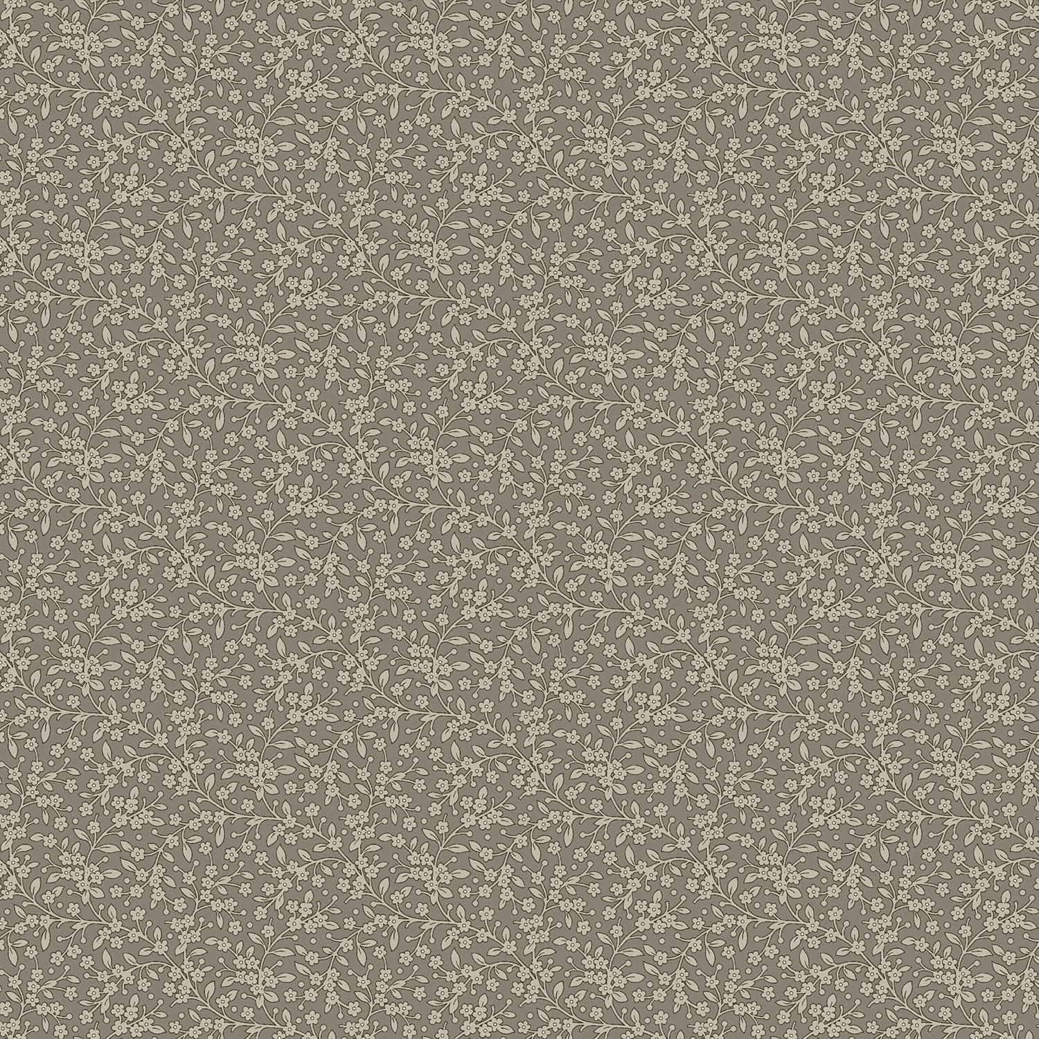 Petite Bee Petals 2/1317C Greige by Makower grey with tiny vines and flowers Petite Bee Petals 2/1317C Greige by Makower grey with tiny vines and flowers