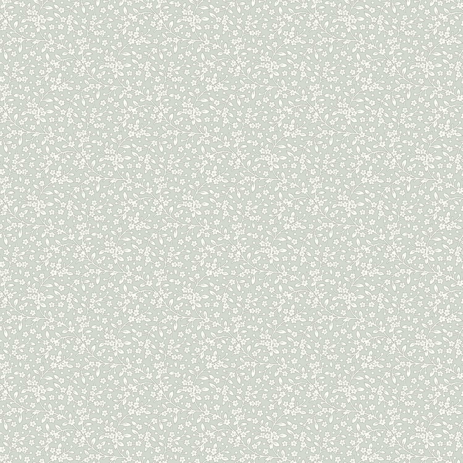 Petite Bee Petals 2/1317CL Vanilla by Makower light grey with tiny vines and flowers Petite Bee Petals 2/1317CL Vanilla by Makower light grey with tiny vines and flowers